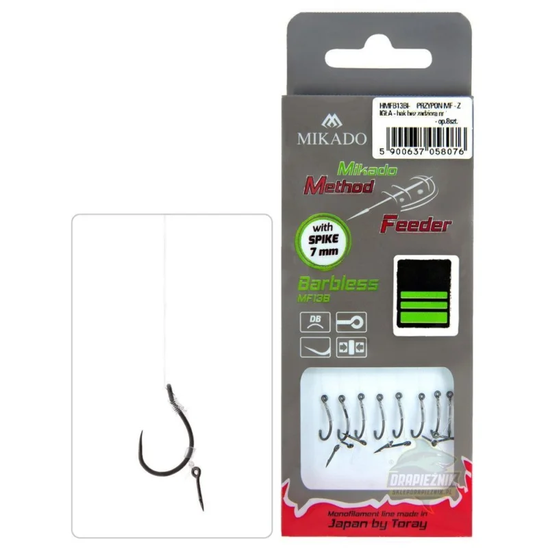 Przypony Mikado Method Feeder MF13B Barbless / Żyłka / Igła - roz. 12 Wyjątkowa oferta