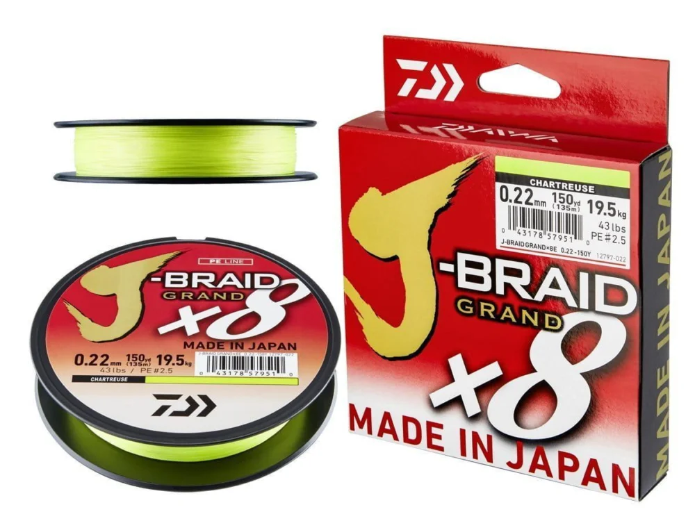 PLECIONKA DAIWA J-BRAID GRAND X8 CHARTREUSE 135M 0.10MM Taniej