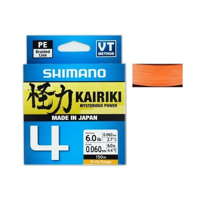 Niska cena Plecionka Shimano Kairiki 4x Hi-Vis 0,10mm / 150m - Orange