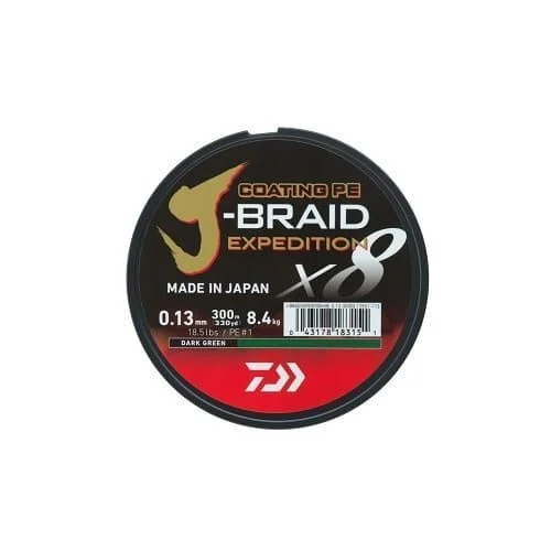 Plecionka Daiwa J-Braid Expedition X8E 0.13mm-150m d. green Darmowa dostawa