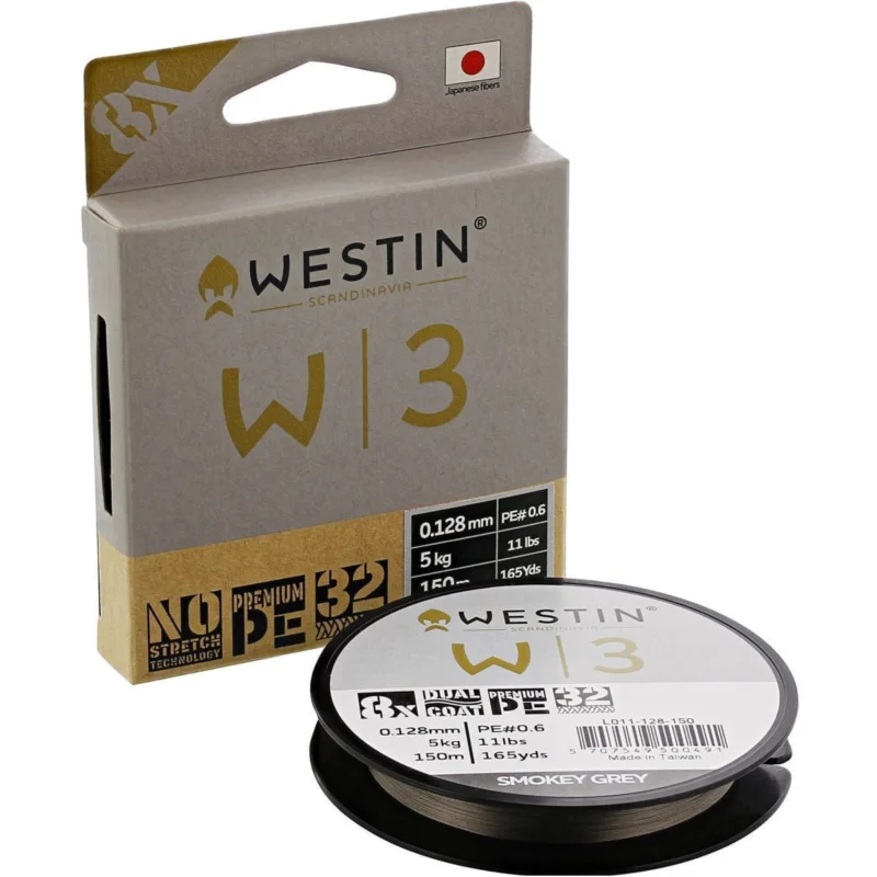 Cena promocyjna Plecionka Westin W3 x8 Braid SMOKEY GREY 150m/0,165mm