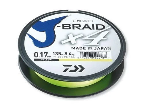 Plecionka Daiwa J-Braid Grand X4 135m 0,21mm Yellow Wybór klientów