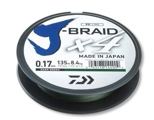 Plecionka Daiwa J-Braid x4 0,17mm 135m Dark Green Ekspresowa dostawa