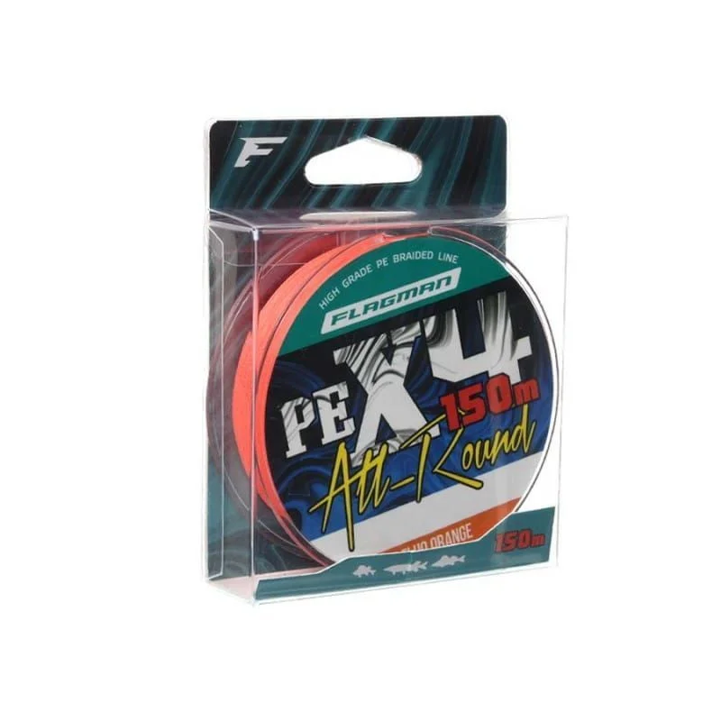 Plecionka Flagman All-Round PE X-4 0,08mm / 150m - Orange Łatwy zwrot