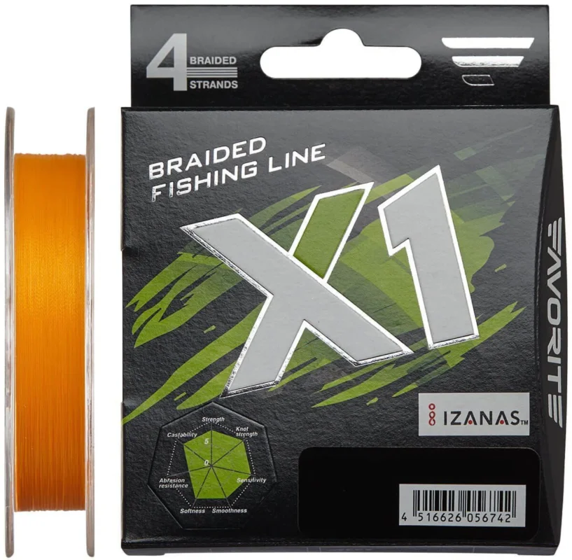 Plecionka Favorite X1 PE 4x 0.240mm/13.8kg/150m - Orange Do wyczerpania zapasów