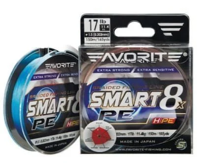 Plecionka Favorite Smart PE 8x 150m - #1.0/0.171mm/8.7kg - Jasno niebieska Darmowa dostawa