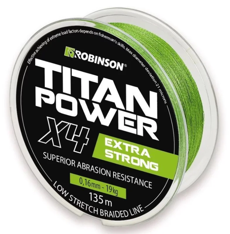 Kup online Plecionka Robinson Titan Power X4 0,14mm. 135m. Zielona