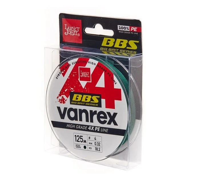 Plecionka Lucky John Vanrex BBS X4 Braid 0.32mm 125m Moss Green Nowy