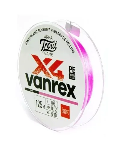 Plecionka Lucky John braided line Vanrex Area Trout Game x4 Pink 0,12mm 125m Ostatnie sztuki