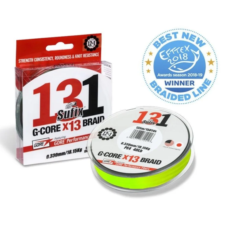 Plecionka Sufix 131 G-Core 0,185mm / 11,4kg / 150m - Neon Chartreu Najlepsza cena