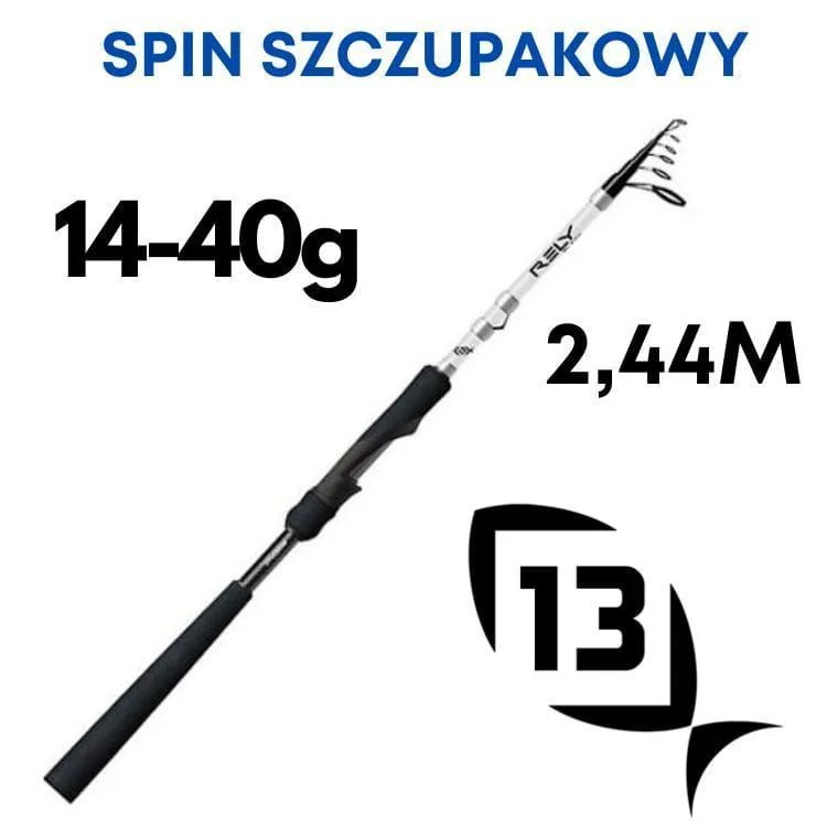 Taniej Wędka Teleskopowa 13 Fishing Rely Spinning 244cm 15-40g