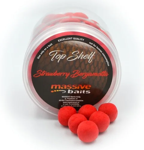 Sprawdź teraz Kulki Massive Baits Pop Ups Strawberry Bergamotta 14mm
