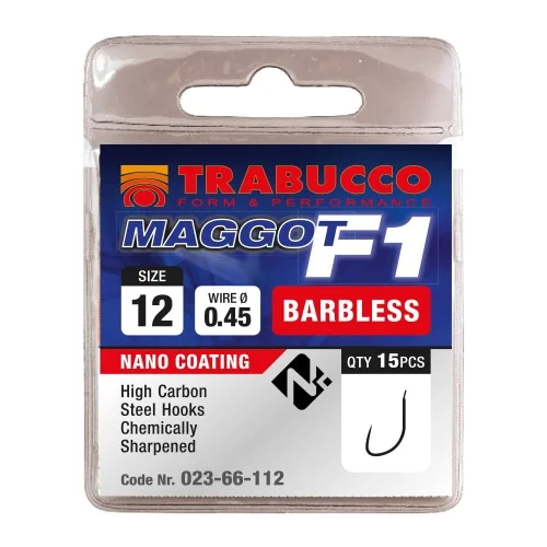 Darmowy zwrot Haczyki Trabucco F1 Maggot Barbless