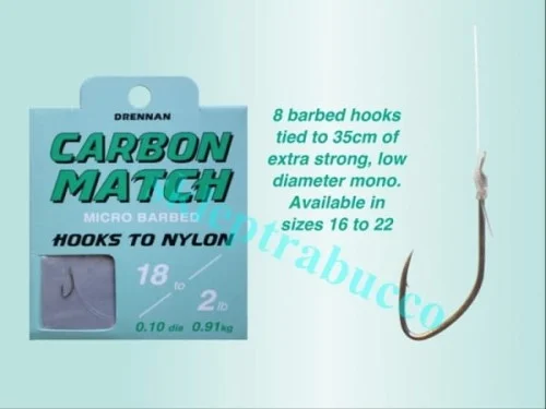 Haczyki Drennan Carbon Match z przyponem Popularny