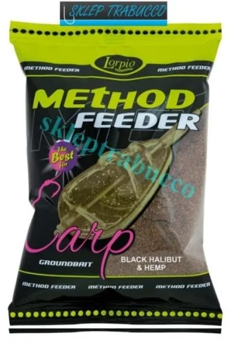 Bezpieczna płatność Lorpio Method Feeder Black Halibut & Hemp 700g