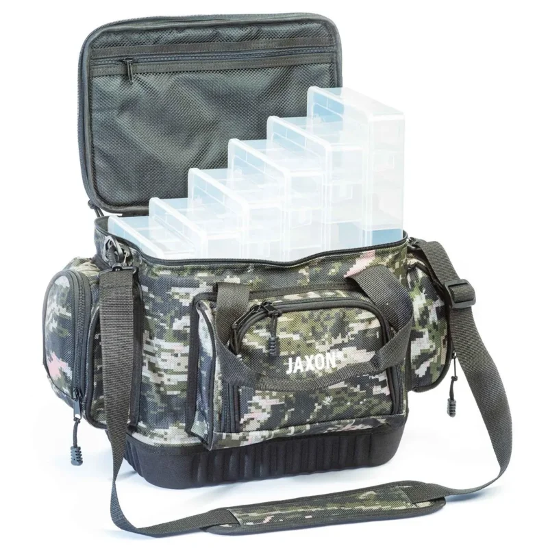 Niska cena Torba wędkarska usztywnione dno 6 pudełek Jaxon 48x30x26cm