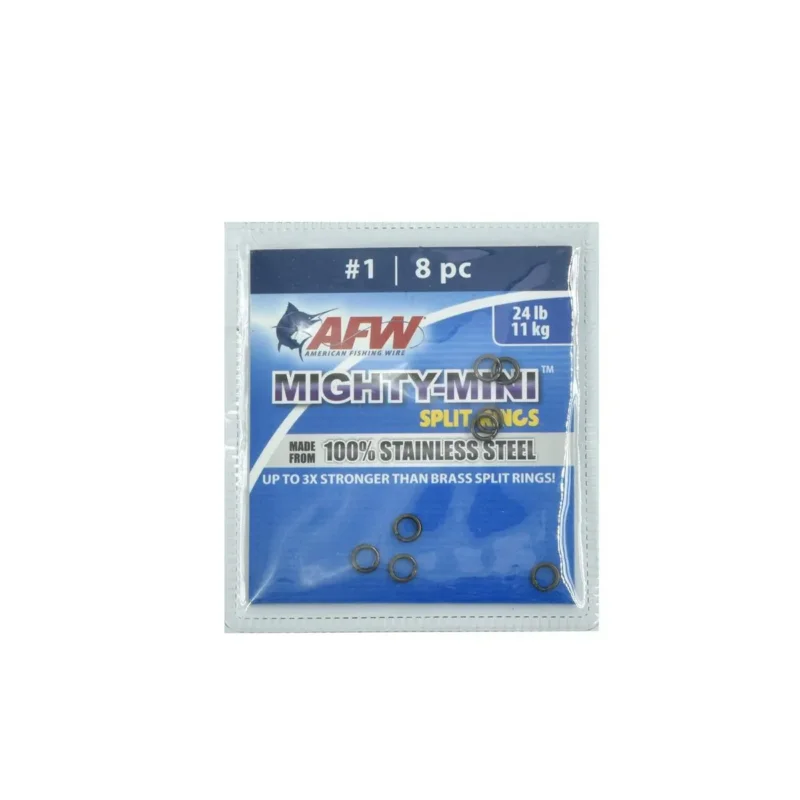 Nowy Kółko łącznikowe Mighty Mini American Fishing Wire 11 kg 8 sztuk