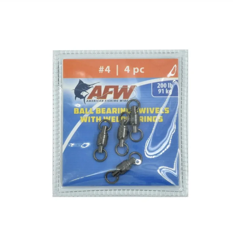 Super okazja Krętlik wędkarski łożyskowany American Fishing Wire Mosiądz 91kg 4 sztuki