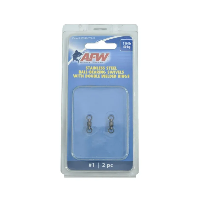 Krętlik wędkarski łożyskowany American Fishing Wire St.Stell 50kg 2 sztuki Promocja