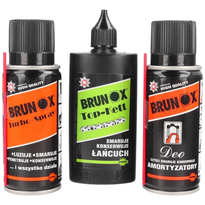 Oferta limitowana Zestaw środków do konserwacji roweru Brunox: Deo, Bike Fit, Top-Kett (BIKE SET1)