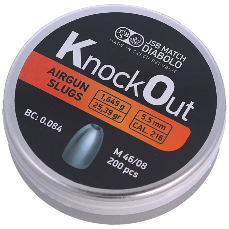 Kup teraz Śrut JSB Slug KnockOut .216 / 5.50 mm, 1.645 g, 200 szt. (546122-200)