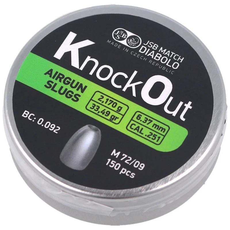 Śrut JSB Slug KnockOut .251 / 6.37 mm, 2.170 g, 150 szt. (546125-150) Nowość