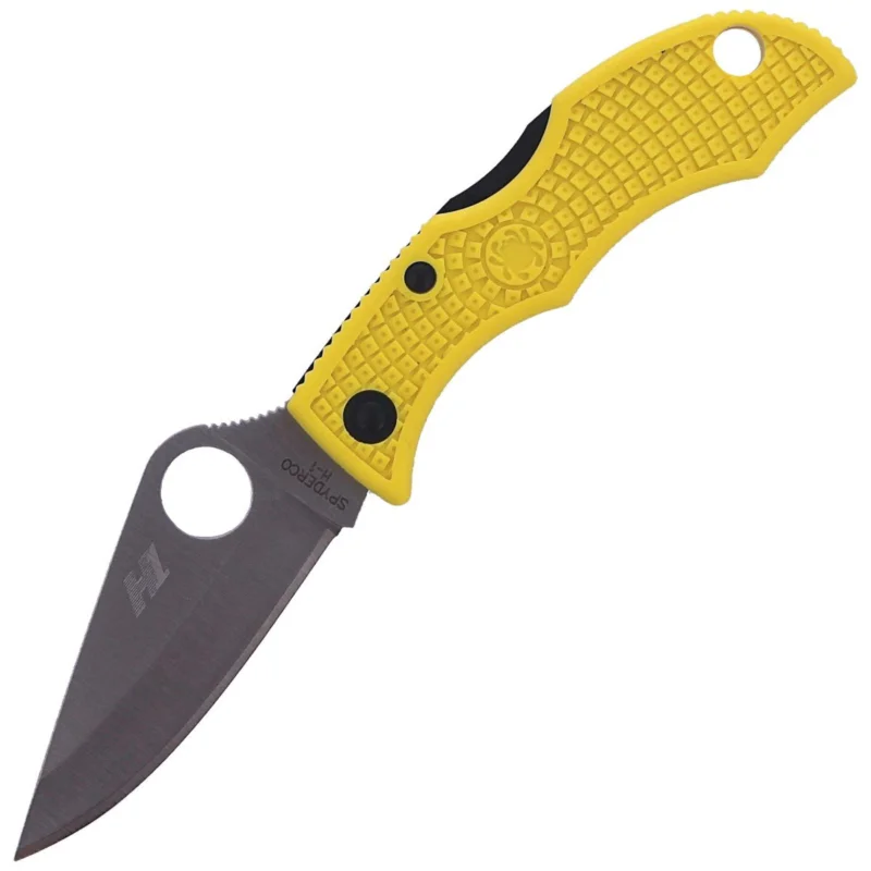 Łatwy zwrot Nóż składany Spyderco Ladybug 3 Salt FRN Yellow Plain (LYLP3)