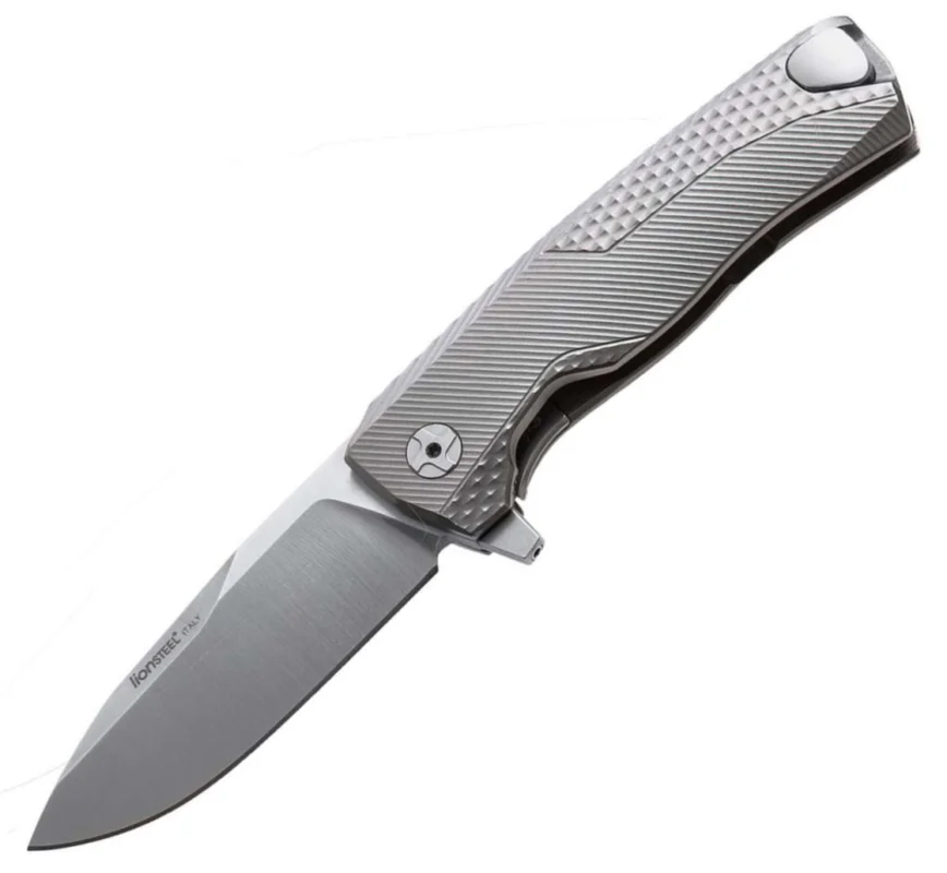 Nóż składany LionSteel ROK Grey Titanium, Satin M390 by Molletta (ROK G) Łatwy zwrot