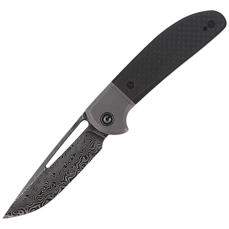 Promocja Nóż składany CIVIVI Trailblazer Twill Carbon Fiber / Black G10, Black Damascus (C2018DS-1)