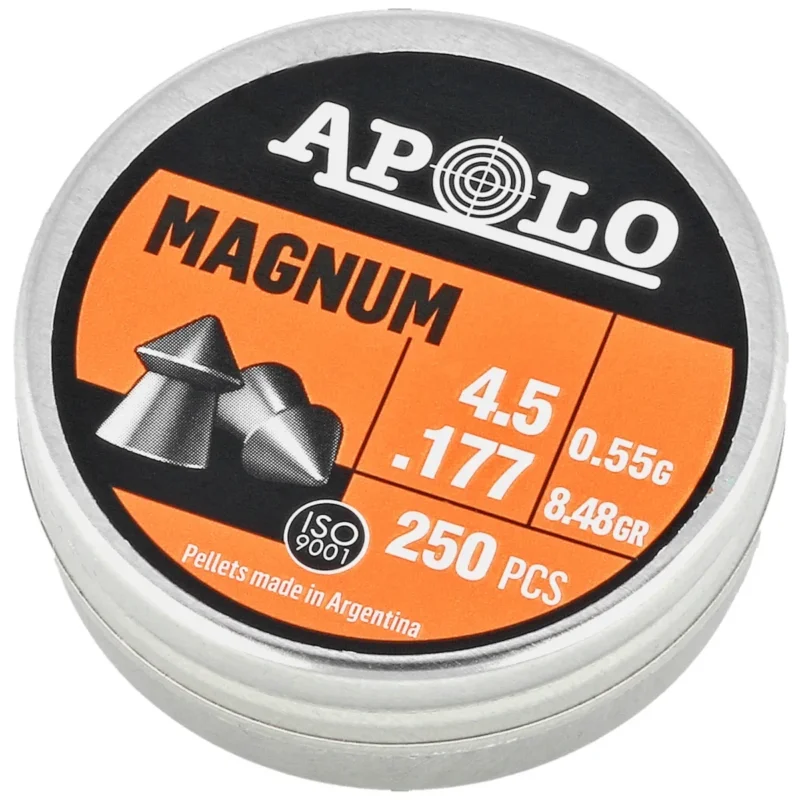 Apolo Magnum AirGun Pellets .177 / 4.5 mm, 250 pcs 0.55g/8.48gr (12002) Szybka wysyłka