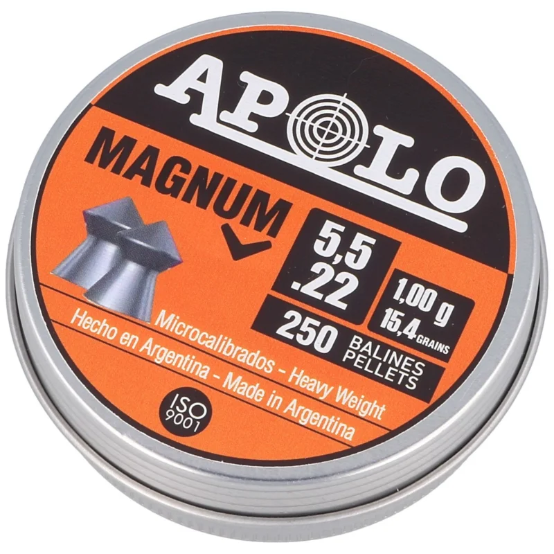 Apolo Magnum AirGun Pellets .22/5.5 mm, 250 pcs 1.00g/15.4gr (13003) Darmowy zwrot