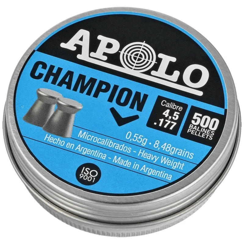 Ograniczona ilość Apolo Champion AirGun Pellets .177 / 4.5 mm, 500 pcs 0.55g/8.48gr (19001)