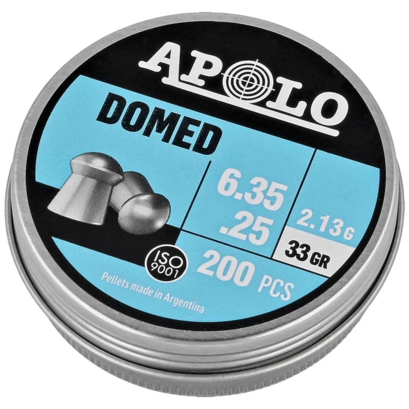 Apolo Domed AirGun Pellets .25/6.35 mm, 200 pcs 2.13g/33.0gr (19912) Szybka dostawa