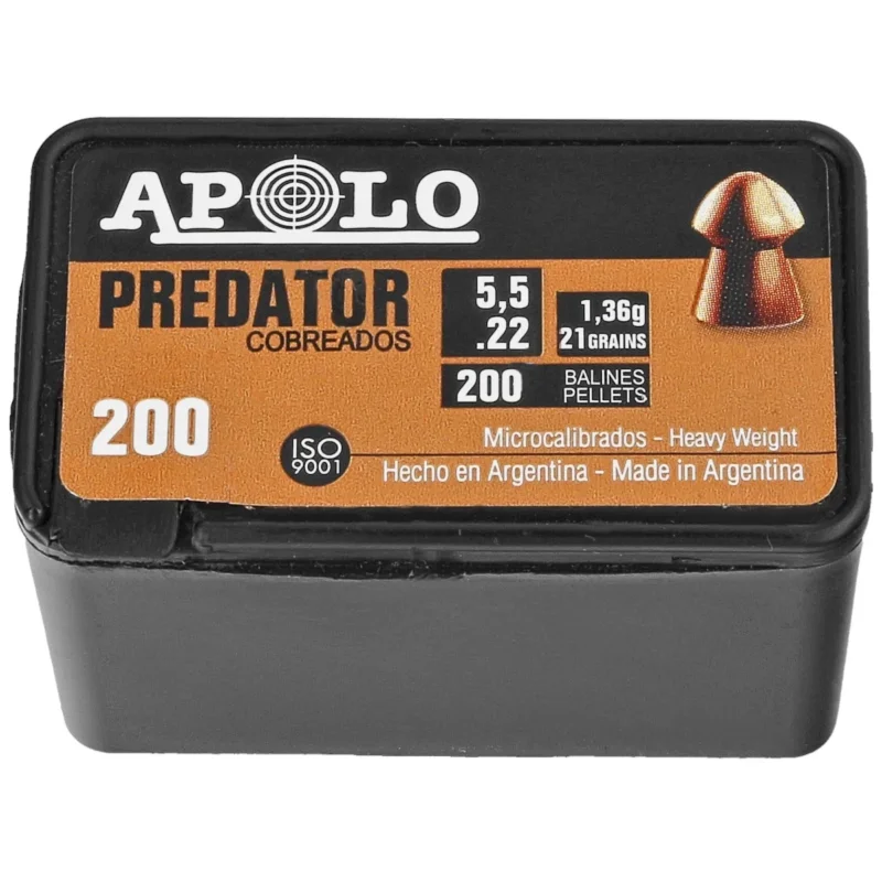 Apolo Predator Copper AirGun Pellets .22/5.5 mm, 200 pcs 1.36g/21.0gr (19951) Łatwy zwrot