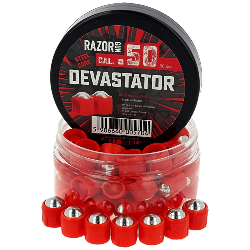 RazorGun Steel Core Devastator metal bullets cal. .50 / 60 pcs. for Umarex HDR50 (337-065) Szybka wysyłka