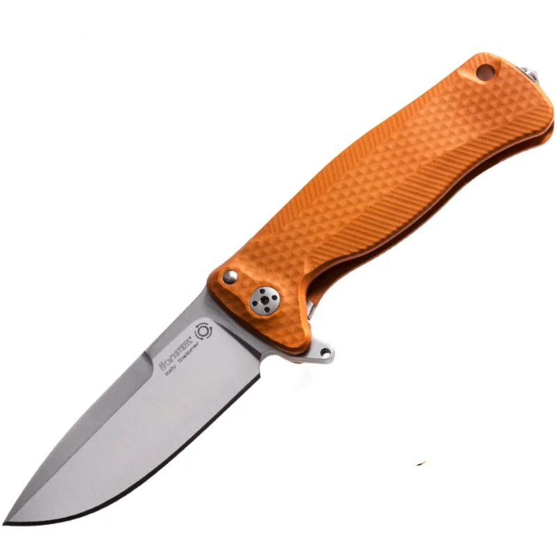 Cena promocyjna Nóż składany LionSteel SR22A Orange Aluminum, Satin Sleipner by Molletta (SR22A OS)