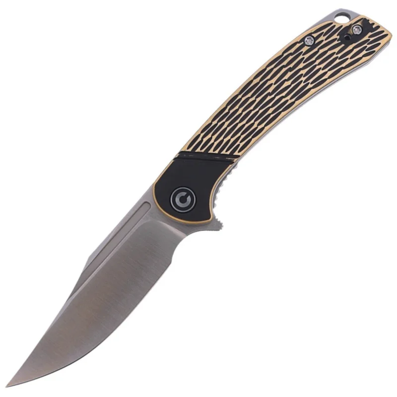 Nowość Nóż składany CIVIVI Dogma Black Polished Brass, Satin Finish (C2014A)