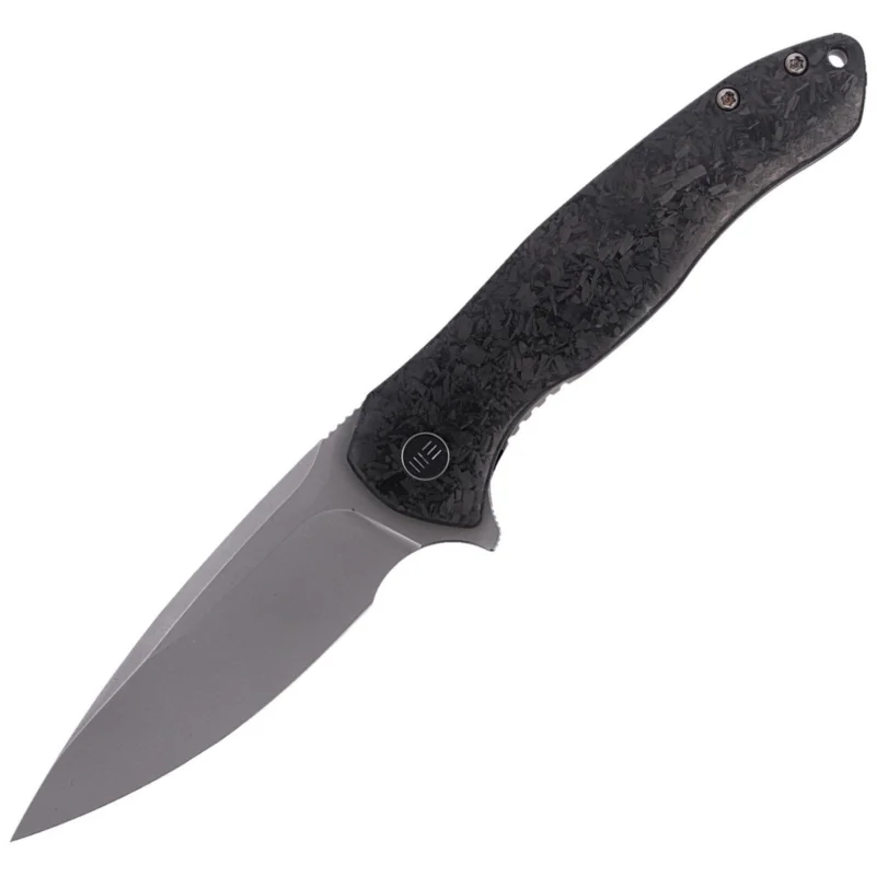 Wybór klientów Nóż składany WE Knife Kitefin Shredded Carbon Fiber / Gray Ti, Polished Bead Blasted CPM S35VN (2001B)