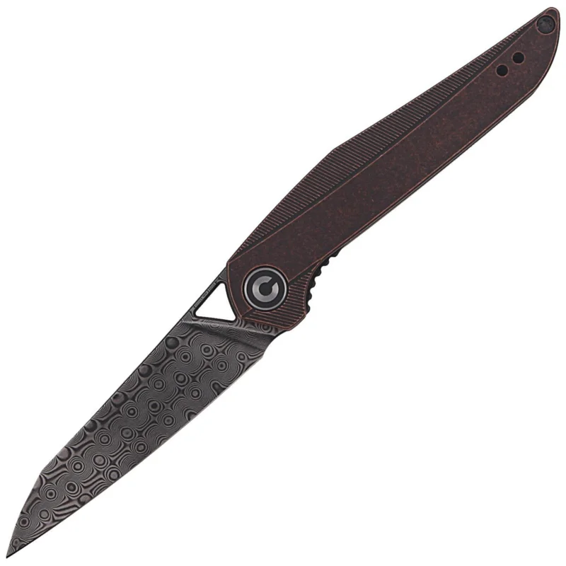 Ekspresowa dostawa Nóż składany CIVIVI McKenna Black Stonewashed Copper, Black Damascus by Elijah Isham (C905DS-3)