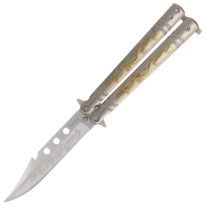Hit sprzedaży Nóż motylek Martinez Albainox Balisong Dragon Oro (02182)