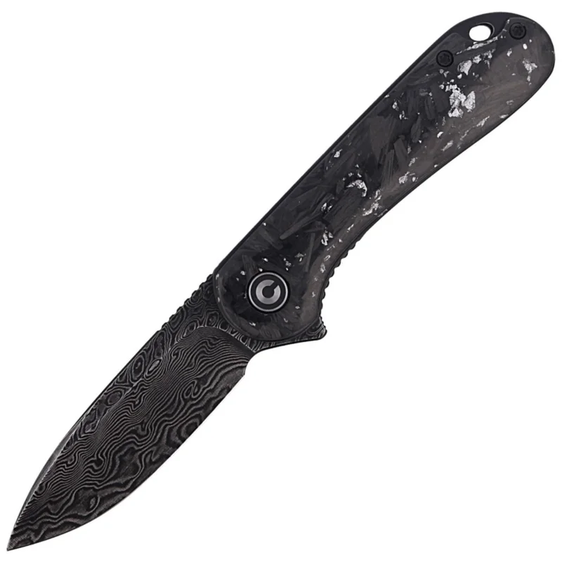 Kup teraz Nóż składany CIVIVI Elementum Flipper Shredded Carbon Fiber / Silvery Shred, Black Damascus (C907C-DS2)