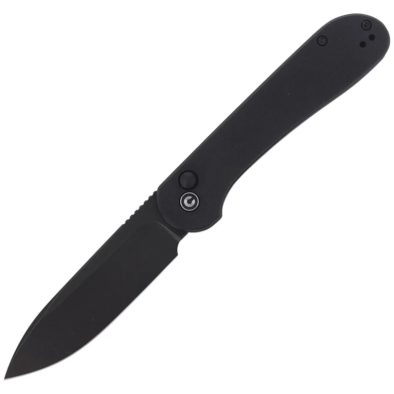 Łatwy zwrot Nóż składany CIVIVI Button Lock Elementum Black G10, Black Stonewashed (C2103A)