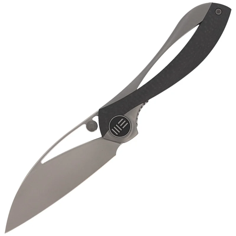 Nóż składany WE Knife Pleroma Gray Titanium / Carbon Fiber, Satin M390 by Elijah Isham (821A) Wyprzedaż