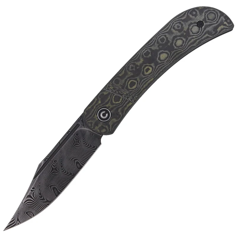 Nóż składany CIVIVI Appalachian Drifter Yellow G10 / Rose Pattern Carbon Fiber, Black Damascus (C2015DS-3) Szybka dostawa