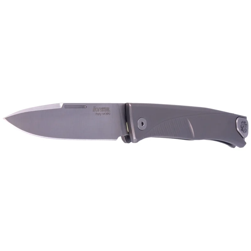 Premium LionSteel Thrill Knife Grey Titanium, Satin M390 by Molletta (TL GY)
