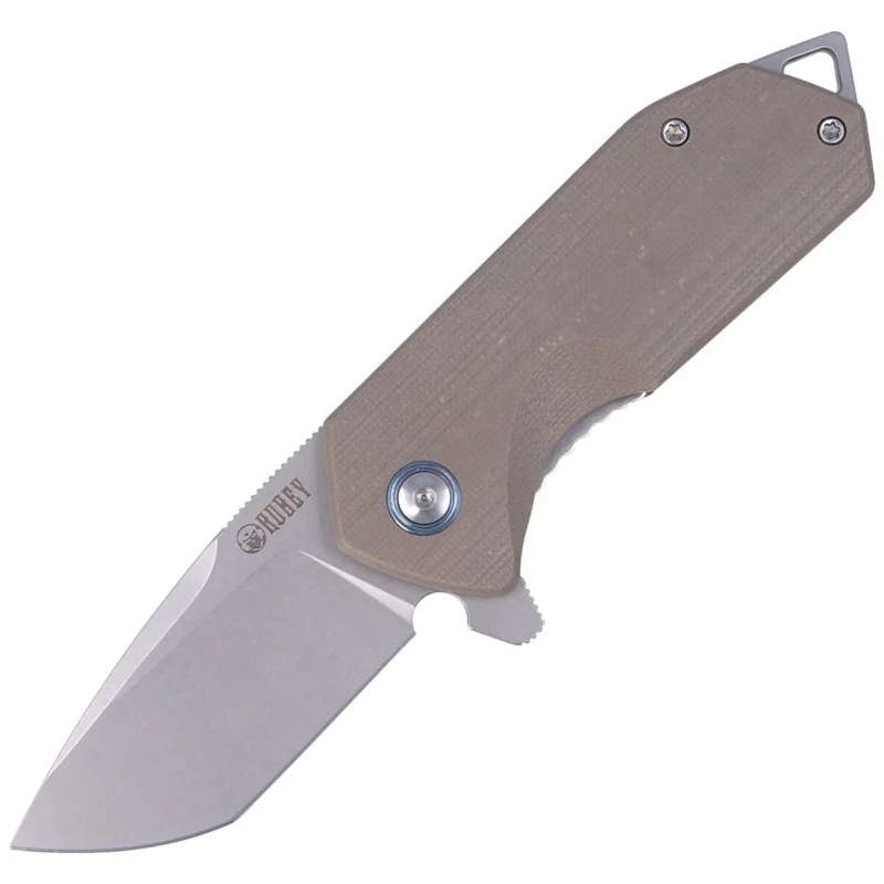 Wysoka jakość Kubey Campe KU203C Knife Tan G10, Sandblasted D2