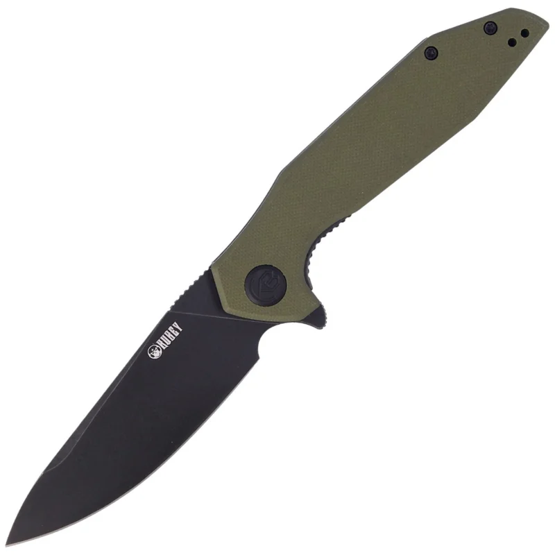 Nie przegap Nóż składany Kubey Nova LL KU117E Green G10, Black Stonewashed D2