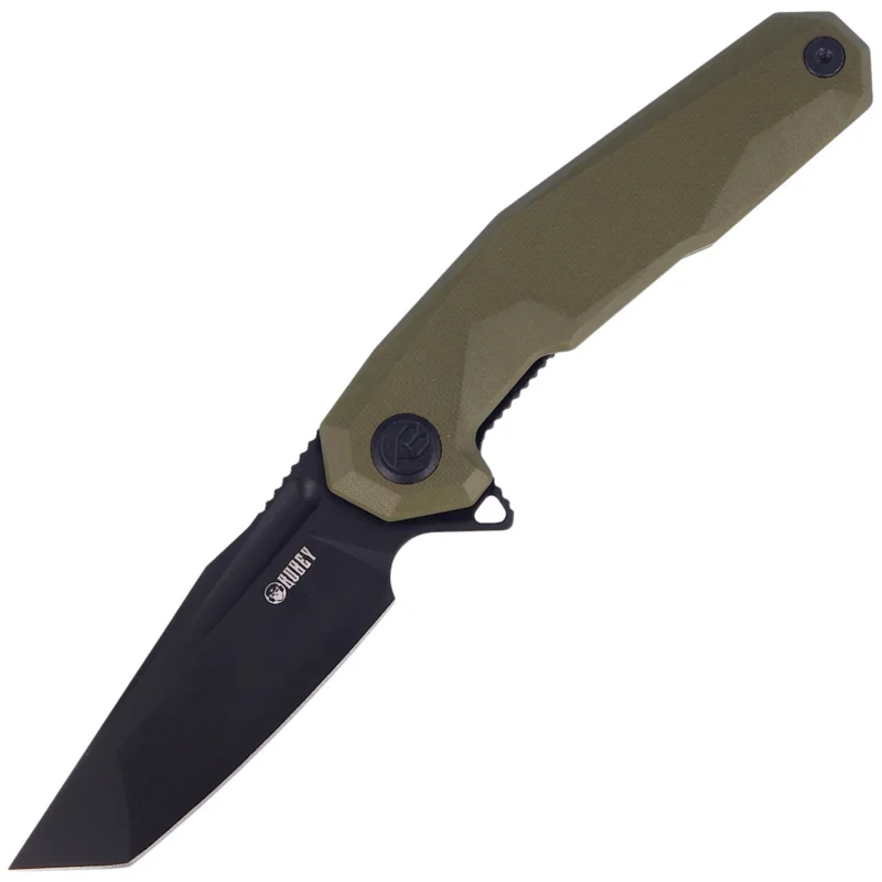 Obniżka ceny Nóż składany Kubey Carve Nest OD Green G10, Blackwashed D2 (KB237B)