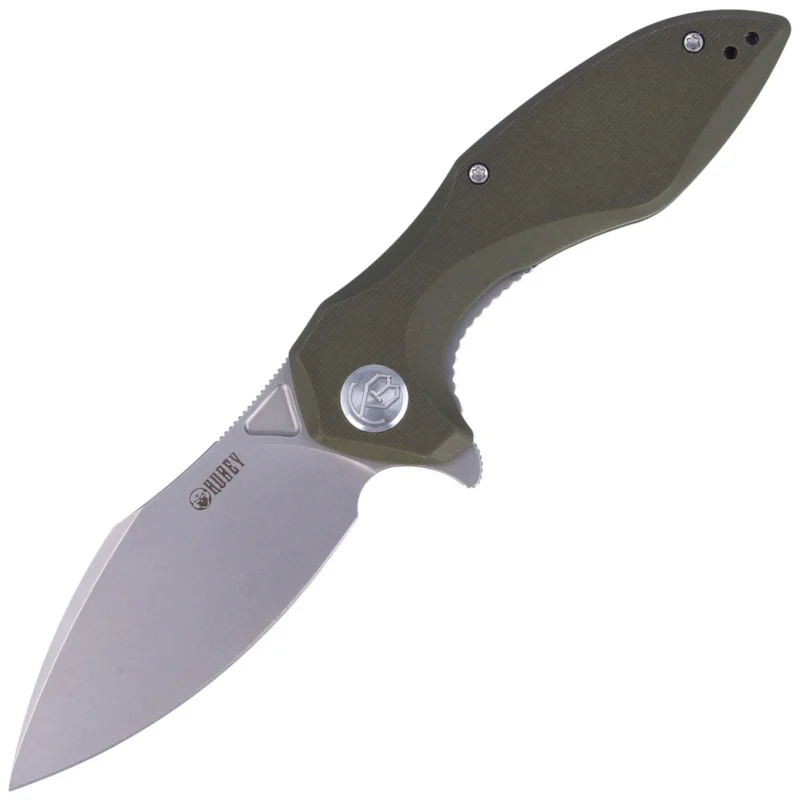 Wysoka jakość Nóż składany Kubey Nobel Green G10, Beadblasted D2 (KU236B)
