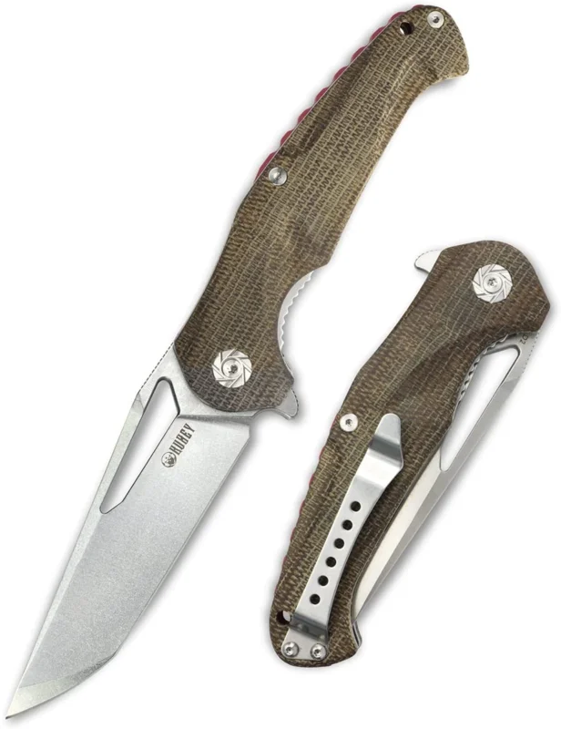 Nóż składany Kubey Dugu Tan Micarta, Stonewashed D2 (KU210D) Oferta